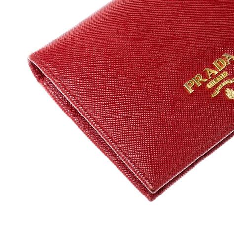 dark red prada wallet|Prada red wallet price.